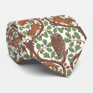 Cravate Whispers/Chouettes et écureuils des bois dans le c