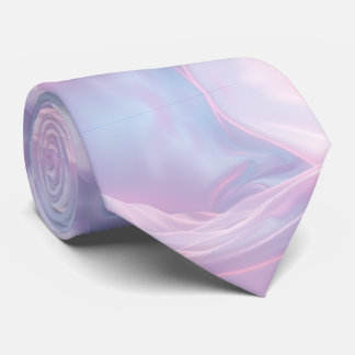 Cravate Whispers of Silk : Dreamy Pastel Waves Pink Blue