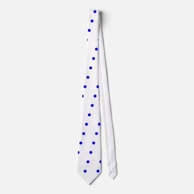 Cravate White and blue polka dot necktie (Devant)
