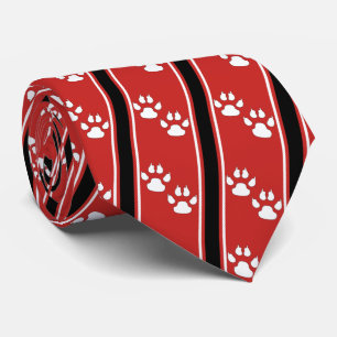 Cravate White Animal Paw Claw Prints Team Sports Necktie