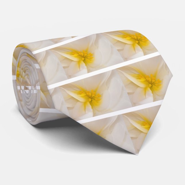 Cravate White Begonia (Roulé)