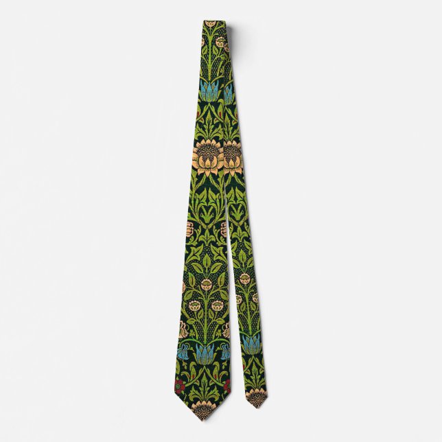 Cravate William Morris - Columbine, dark green, Case-Mate (Devant)