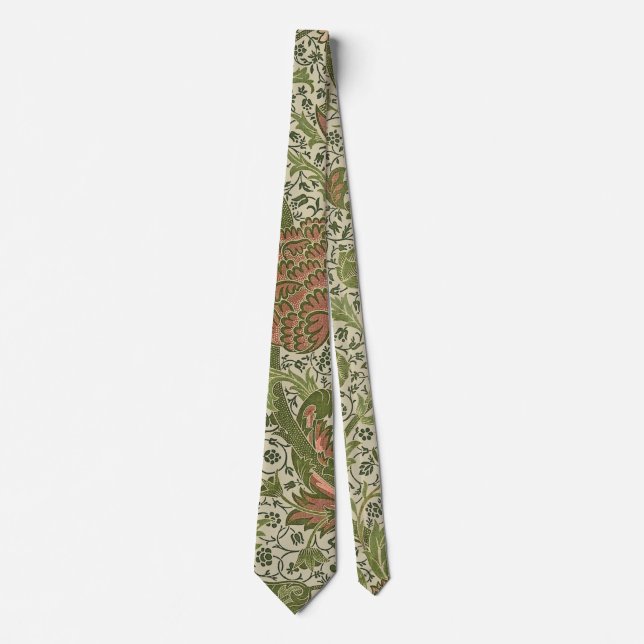 Cravate William Morris Cray Fleur de Sauge Floral Botaniqu (Devant)