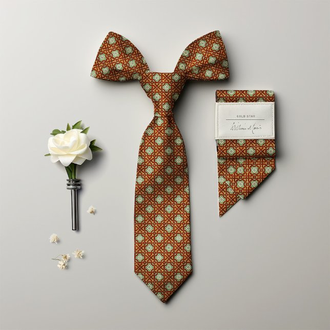 Cravate William Morris Floral Golden Star Hommes (Créateur téléchargé)
