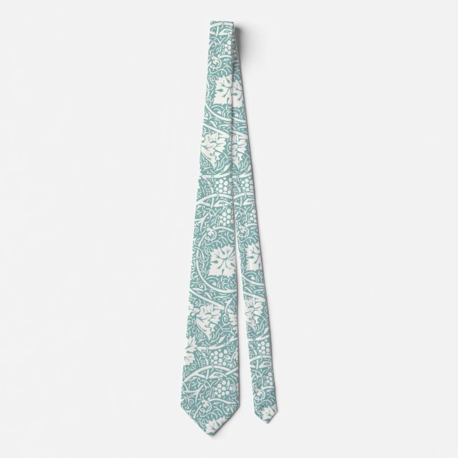 Cravate William Morris Grape Motif Turquoise Turquoise (Devant)