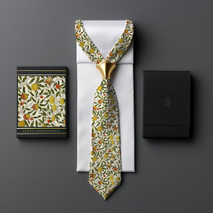Cravate William Morris Grenade Citron Fruits Jaunes