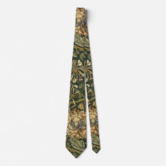 Cravate William Morris Honeysuckle Vert Floral