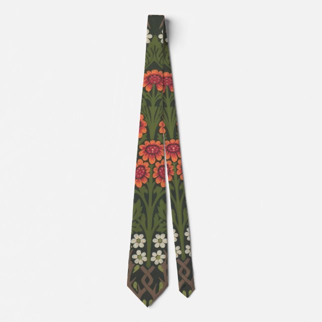 Cravate William Morris Jardin Fleur de Blackthorn Classiqu (Devant)