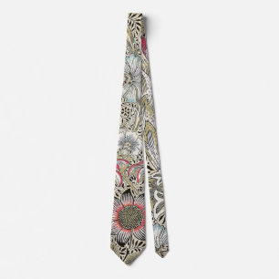 Cravate william morris papier peint coq floral