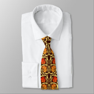 Cravate William Morris Pimpernel, Rust Orange et Brown