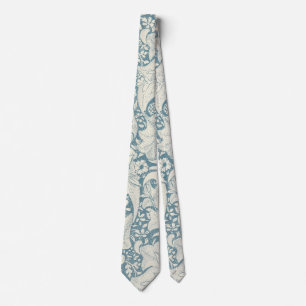 Cravate William Morris Wallflower bleu damas floral