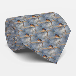 Cravate Winter Bluebird Nature Motif