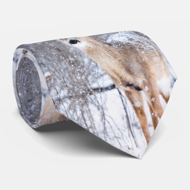 Cravate Winter Wonderland Deer Noël Mens de Noël (Roulé)
