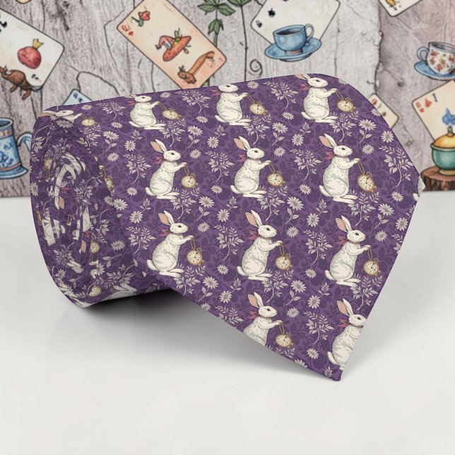 Cravate Wonderland Lilac Classic Pattern Necktie Tie (Créateur téléchargé)