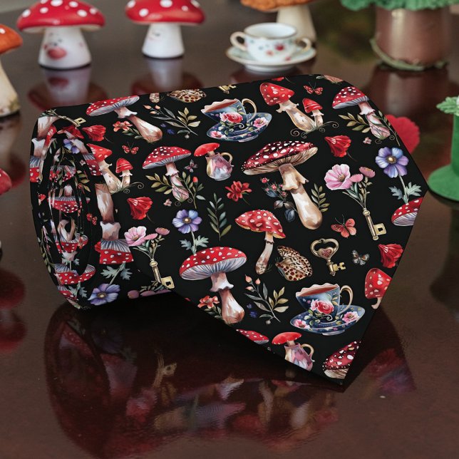 Cravate Wonderland Mushroom Pattern Necktie Tie (Créateur téléchargé)