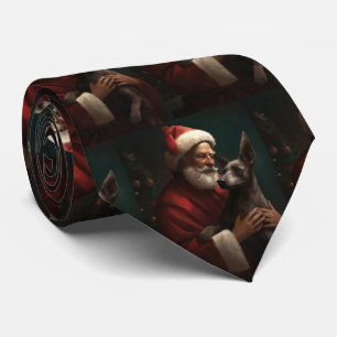 Cravate Xoloitzcuintli avec le Père Noël Fête de Noël