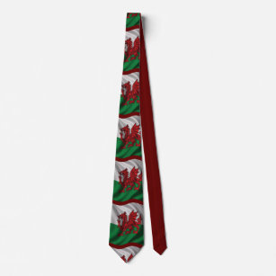 Cravate Y Ddraig Goch Welsh Flag Rugby Union v1