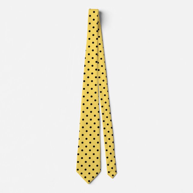 Cravate Yellow and Black Polka Dot Pattern (Devant)