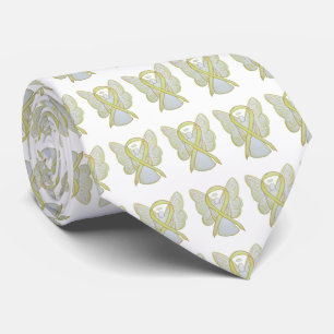 Cravate Yellow Awareness Ribbon Angel Custom Apparel Tie