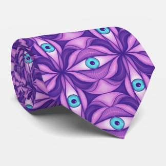 Cravate Yeux bleus dans un feuillage pourpre Art botanique