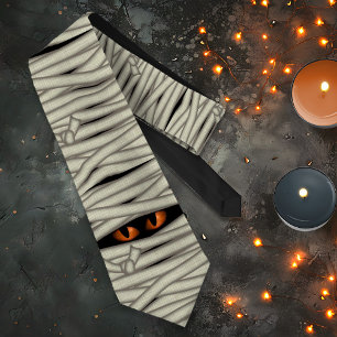 Cravate Yeux de maman Halloween Orange ID685