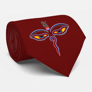Cravate Yeux de sagesse du Bouddha - Yeux du temple de Bod