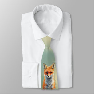 Cravate Yeux frappants d'un renard roux rusé