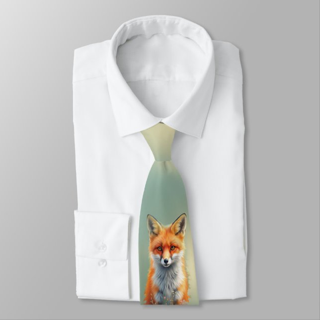 Cravate Yeux frappants d'un renard roux rusé   (Attaché)