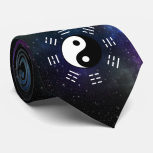 Cravate Yin Yang avec Symboles de trigramme Bagua I-Ching