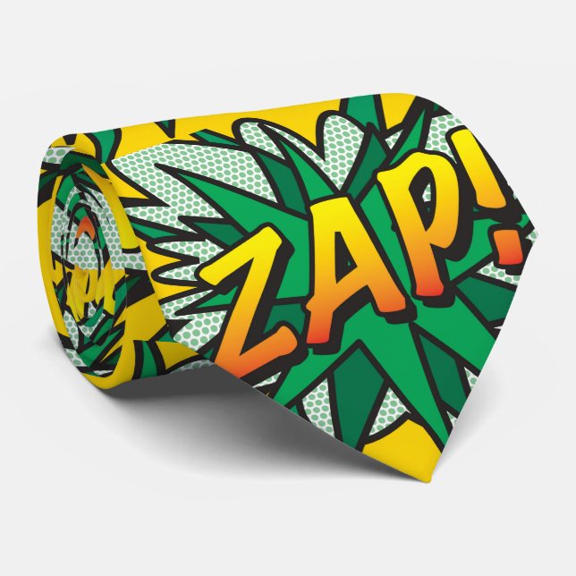 Cravate ZAP Amusement Rétro Bande Dessinée Pop Art (Roulé)