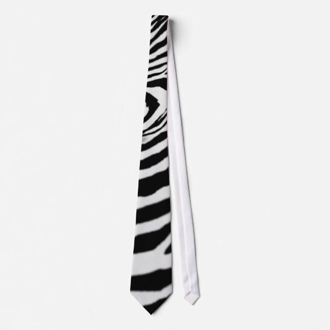 Cravate Zebra Striped Neck Tie Black White (Devant)