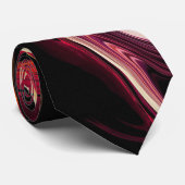 Cravate Zéro Gravité Abstrait rouge orange et noir (Roulé)