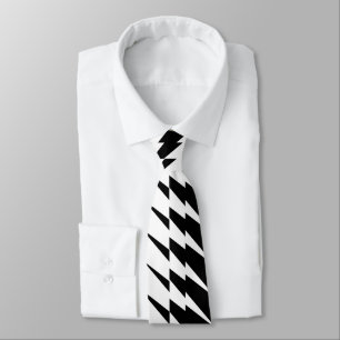 Cravate Zig Zag Motif noir et blanc Lightning
