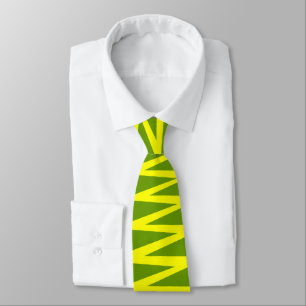 Cravate Zigzag - Jaune sur vert 669900