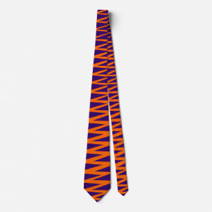 Cravate Zigzag - Orange on Deep Purple 330066