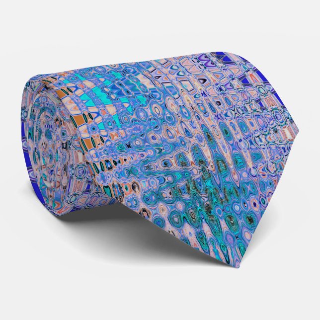 Cravate Zigzags Abstraits et Brown rétro-atomiques (Roulé)