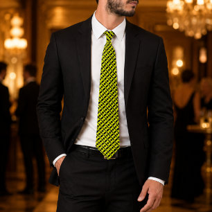 Cravate Zulu Monarch Luxe Africain Noir & Jaune