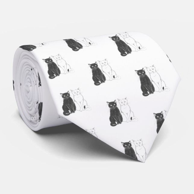 Cravate Zwei Katzen Krawatte (Roulé)