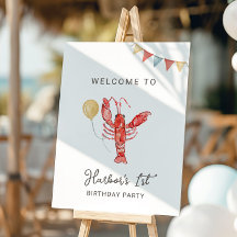 Crawfish Birthday Party Welcome Sign