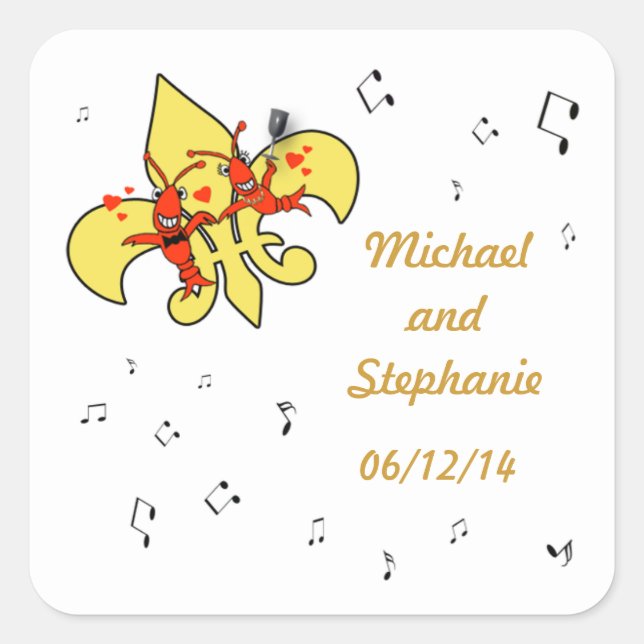 Crawfish in Love Stickers Fleur de Lis (Devant)