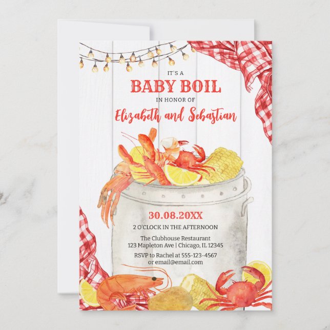 Crawfish Seafood Boil Baby Shower Invitation (Devant)