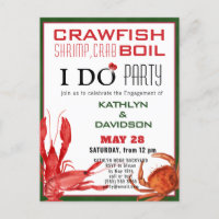 Crawfish Seafood Boil Engagement Partie Invitation