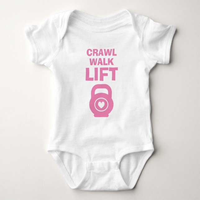 CRAWL WALK LIFT mignon body bébé manuelle rose (Devant)