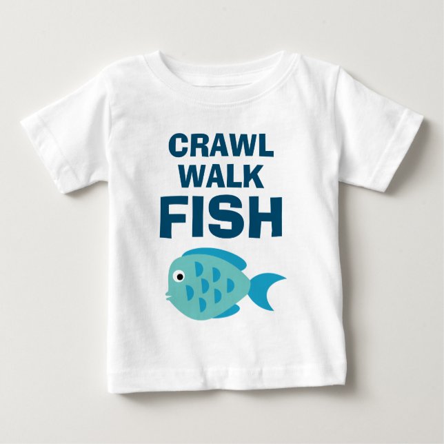 Crawl Walk Poisson mignon t-shirt bébé pour petits (Devant)