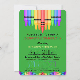 Crayola Rainbow Enseignant Invitation de graduatio