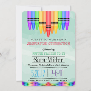 Crayola Rainbow Enseignant Invitation de graduatio