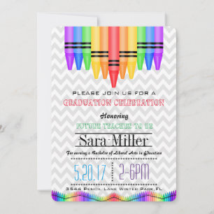 Crayola Rainbow Enseignant Invitation de graduatio