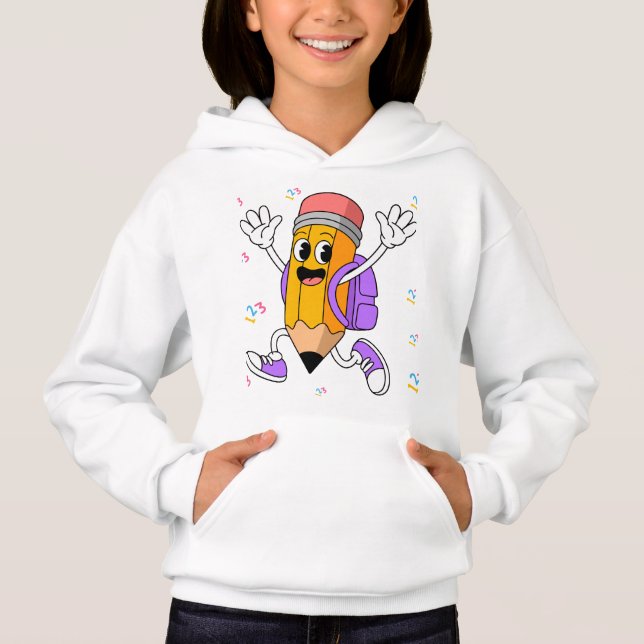 Crayon amical, design de rentrée scolaire.  (Devant)