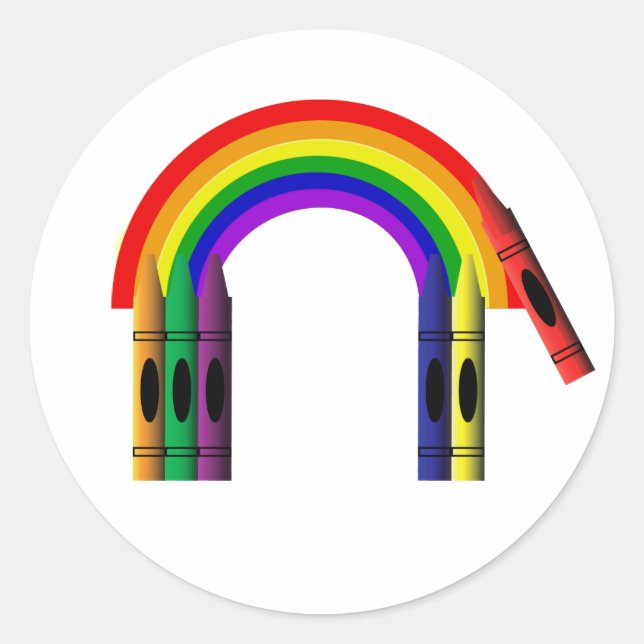 Crayon Color a Rainbow Sticker (Devant)