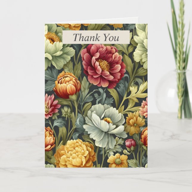 Crayon coloré Carte de remerciements Fleurs dessin (Devant)